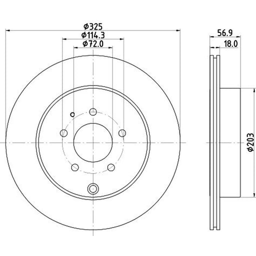 DON 2 x Internally Vented Rear Brake Discs PCD21662