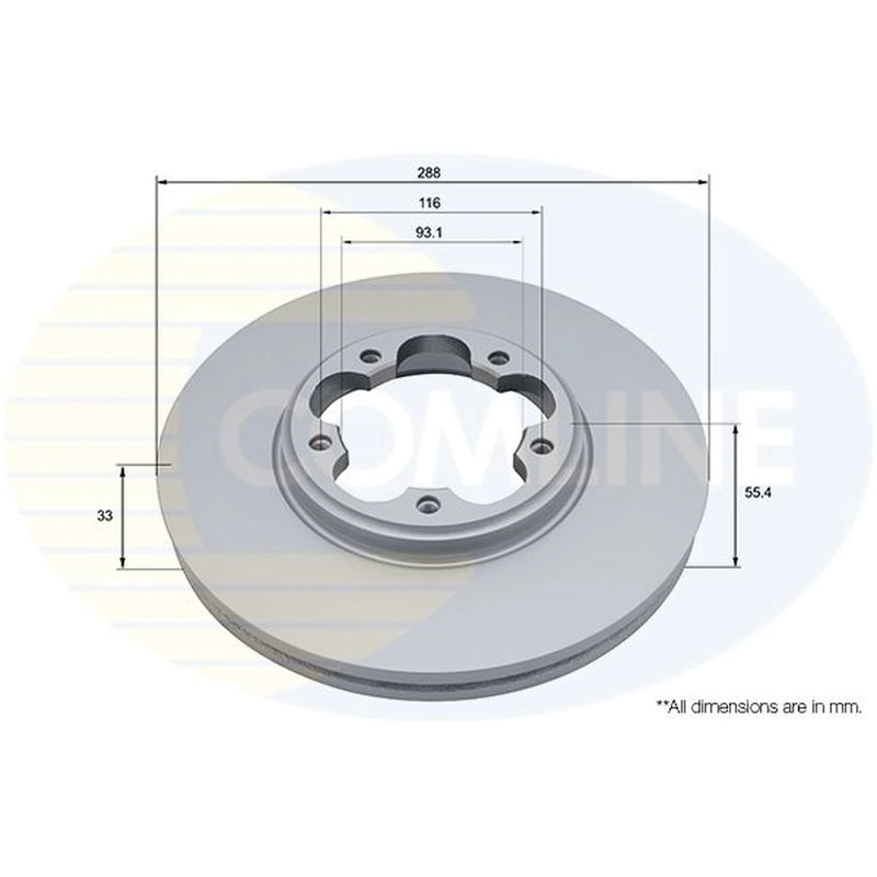 Comline 2 x Front Brake Discs ADC5095V