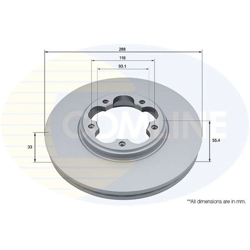 Comline 2 x Front Brake Discs ADC5095V