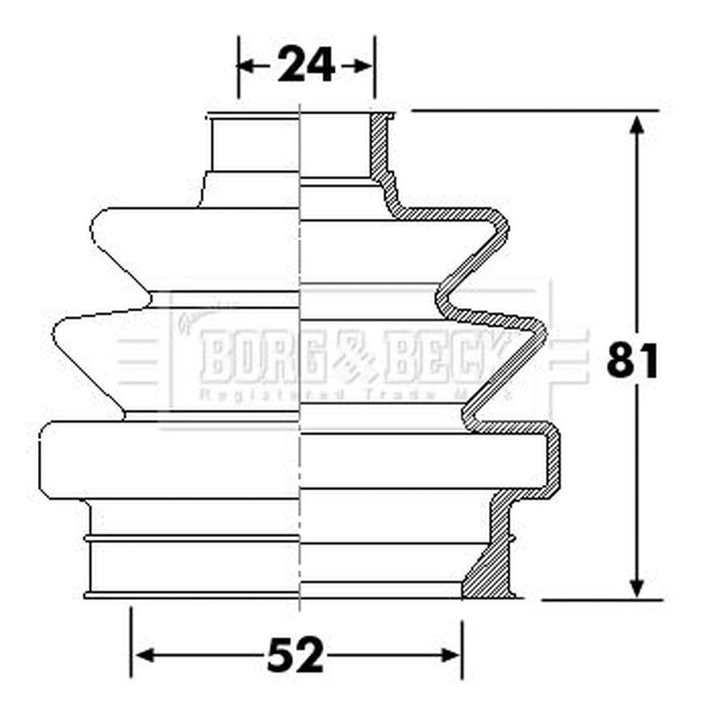Borg & Beck Drive Shaft Bellow Kit Rear Left BCB6305