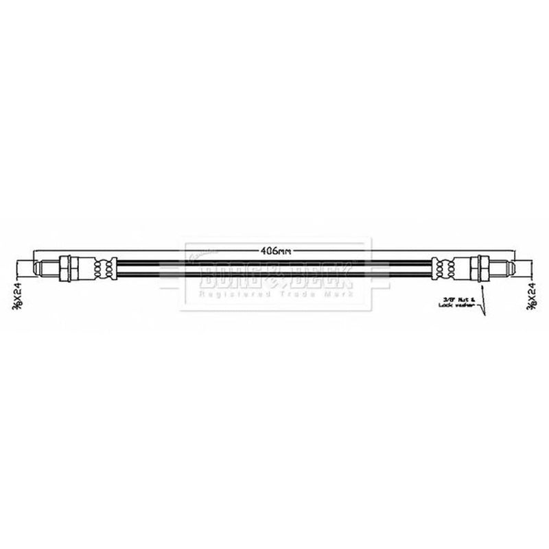 Borg & Beck Brake Hydraulic Hose Line Front Left BBH6244