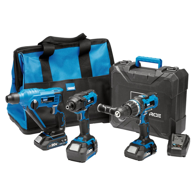 Draper Storm Force Cordless Fixing Kit 20V - 8 Piece Set