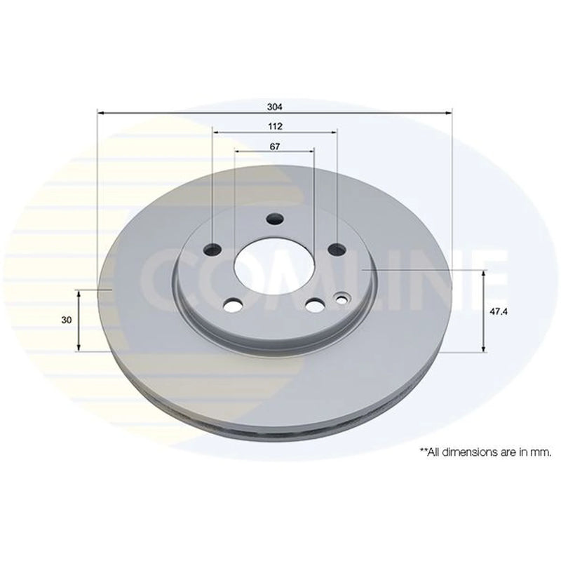 Comline 2 x Internally Vented Front Brake Discs ADC1683V