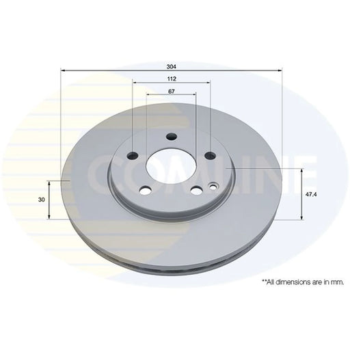 Comline 2 x Internally Vented Front Brake Discs ADC1683V