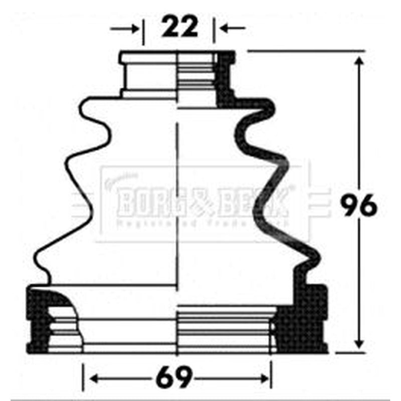 Borg & Beck Drive Shaft Bellow Kit Front Left BCB2872