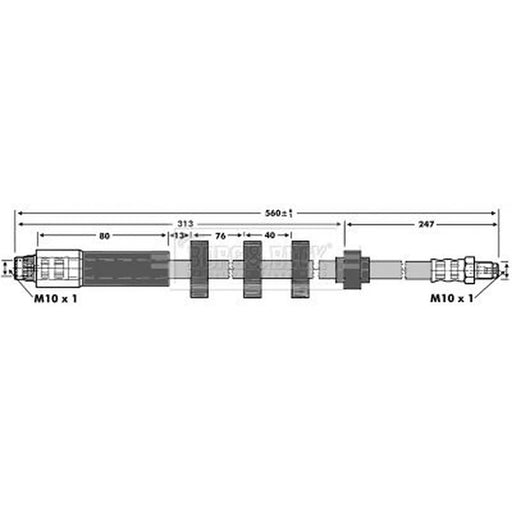 Borg & Beck Brake Hydraulic Hose Line Front Left BBH6905