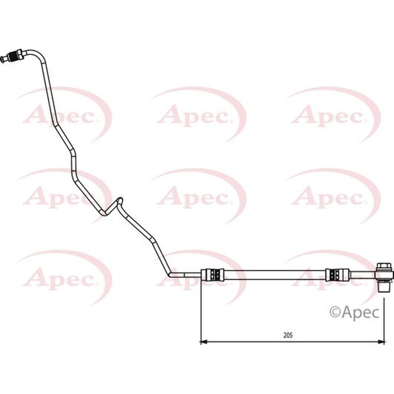 Apec Brake Hydraulic Hose Line Rear Left HOS4136