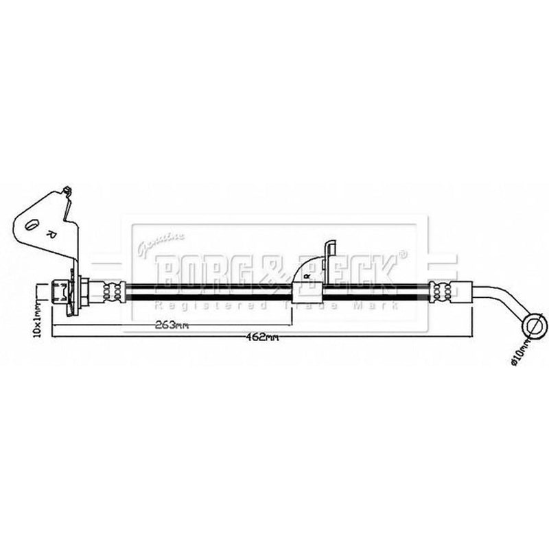 Borg & Beck Brake Hydraulic Hose Line Rear Right BBH8051