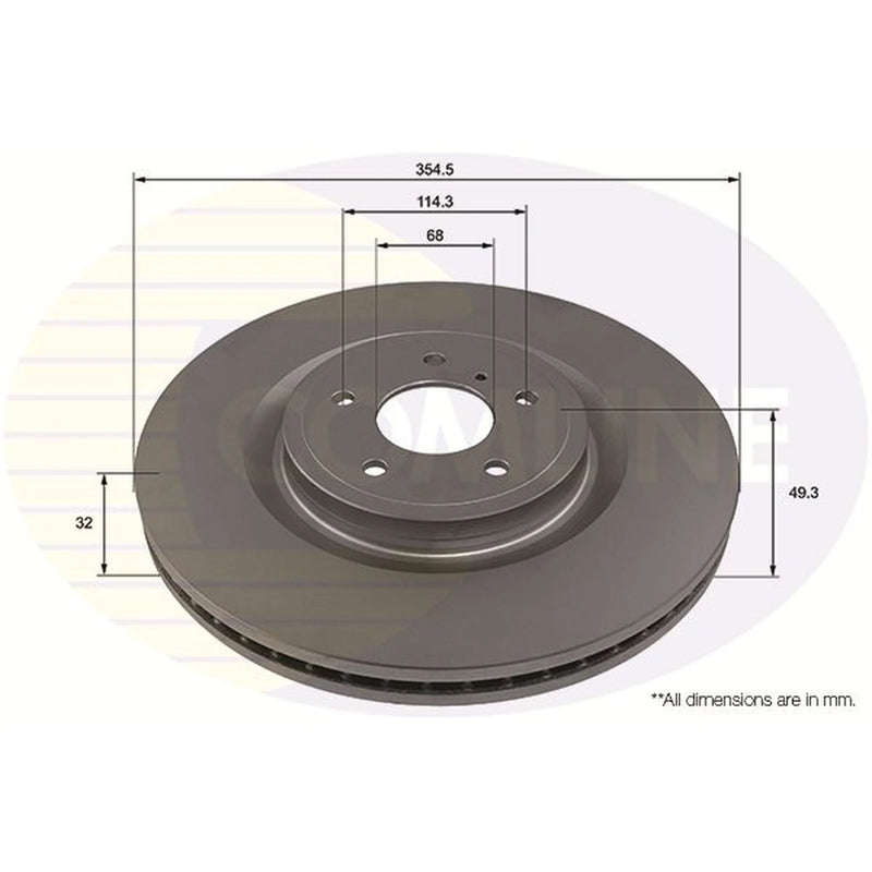 Comline 2 x Internally Vented Front Brake Discs ADC2947V