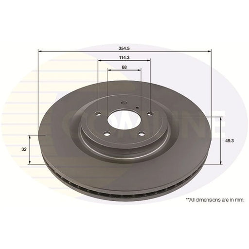 Comline 2 x Internally Vented Front Brake Discs ADC2947V