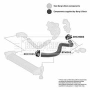 Borg & Beck Intercooler Turbo Charge Air Hose Front BTH1018