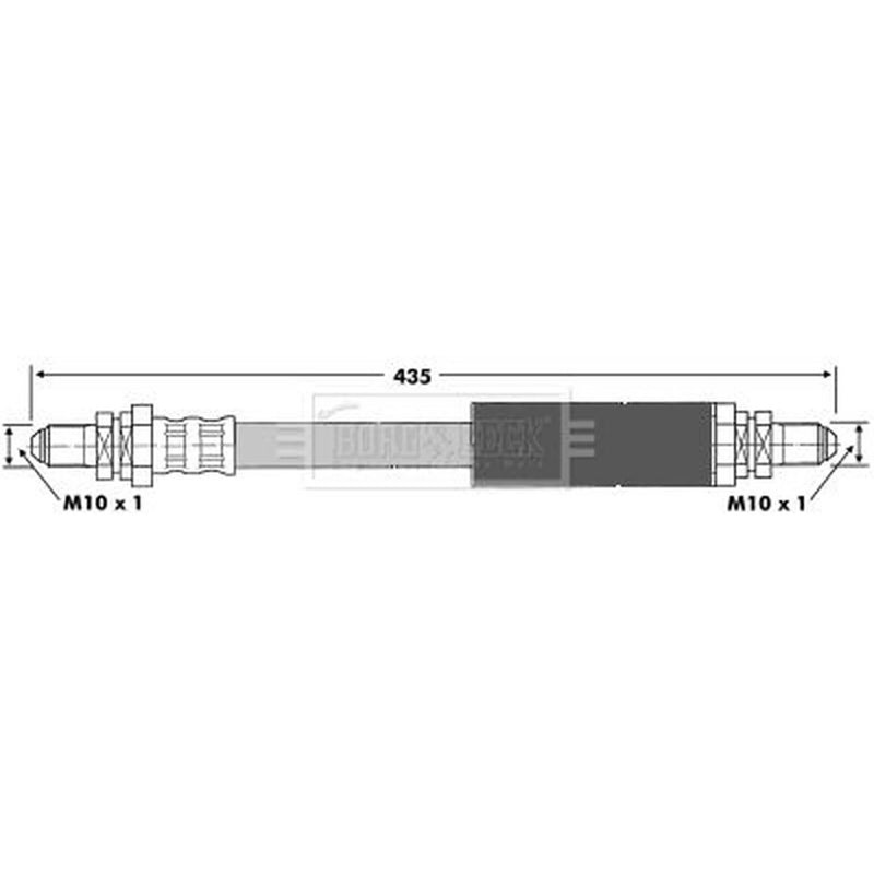 Borg & Beck Brake Hydraulic Hose Line Rear Left BBH6149