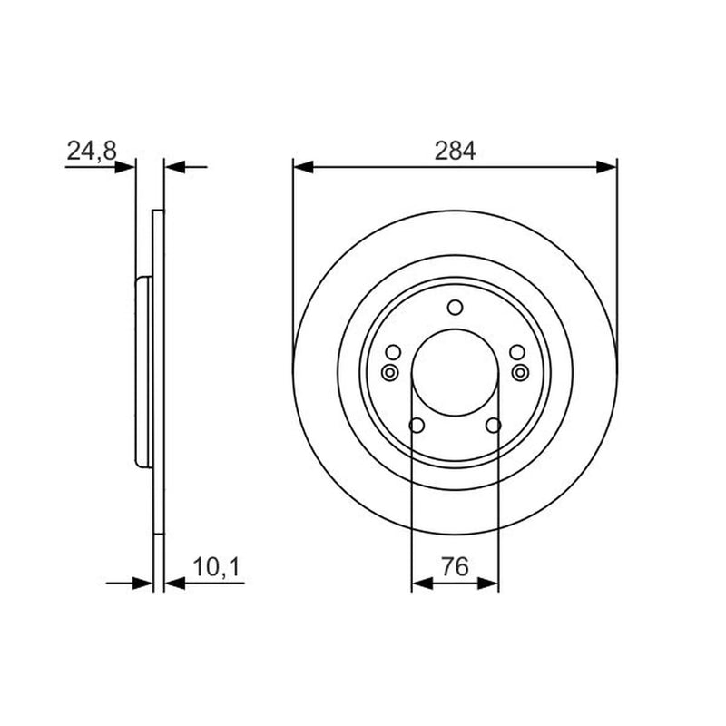 Bosch 2 x Solid Rear Brake Discs 0 986 479 A13