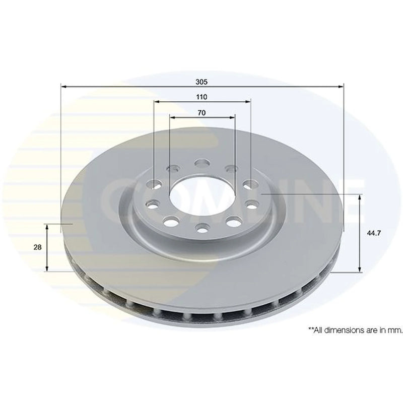 Comline 2 x Front Brake Discs ADC5014V
