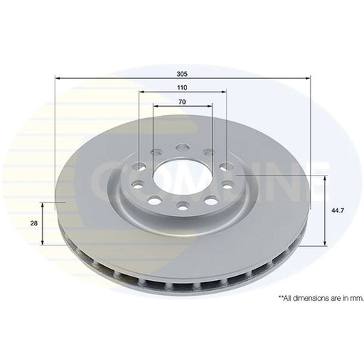 Comline 2 x Front Brake Discs ADC5014V