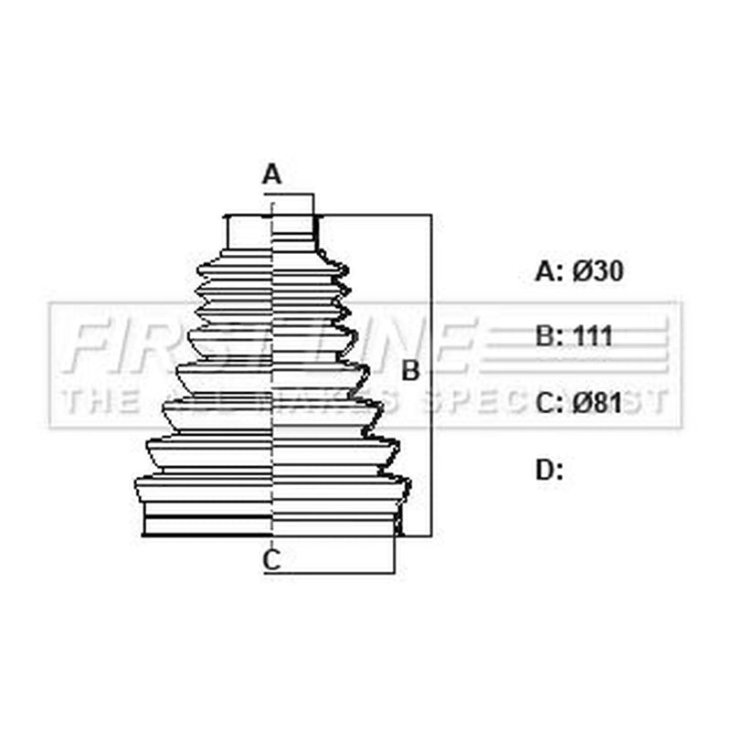 First Line Drive Shaft Bellow Kit Front Left Thermopl FCB6428