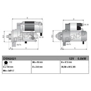 Denso Starter Motor 12V 5kW 11 Teeth DSN2021