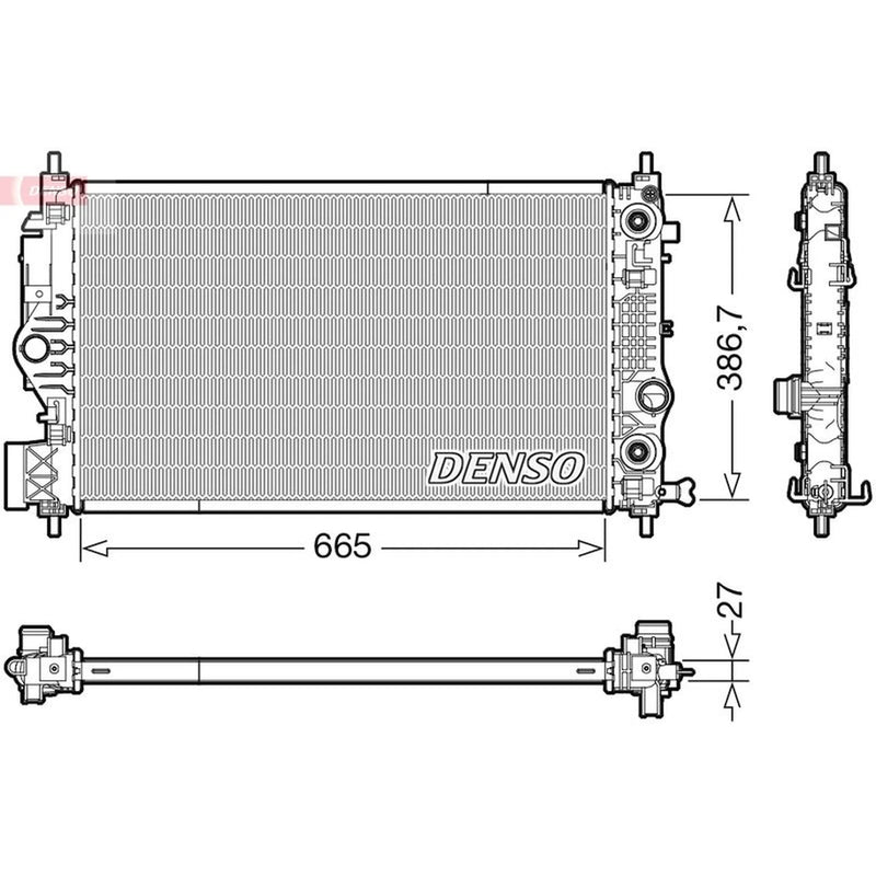 Denso Engine Radiator DRM20126