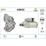 Valeo Starter Motor 12V 2.2kW 11 Teeth 438632
