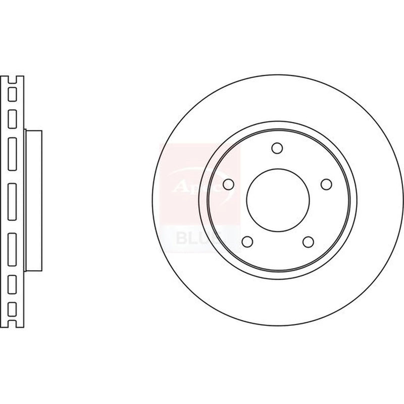 Apec 2 x Vented Front Brake Discs SDK6589