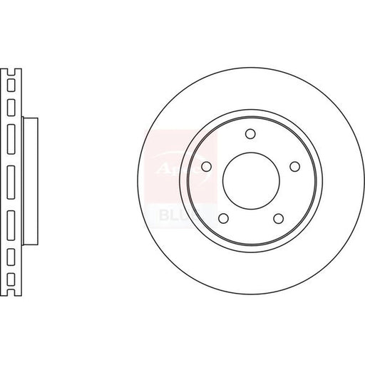 Apec 2 x Vented Front Brake Discs SDK6589