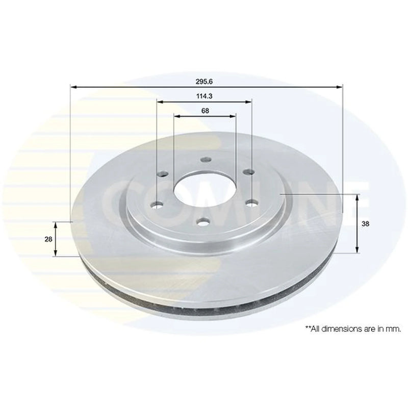 Comline 2 x Internally Vented Front Brake Discs ADC0270V