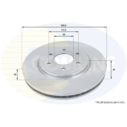 Comline 2 x Internally Vented Front Brake Discs ADC0270V
