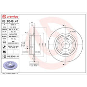 Brembo 2 x Solid Rear Brake Discs 08.B348.41