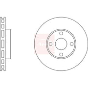 Apec 2 x Vented Front Brake Discs DSK2213