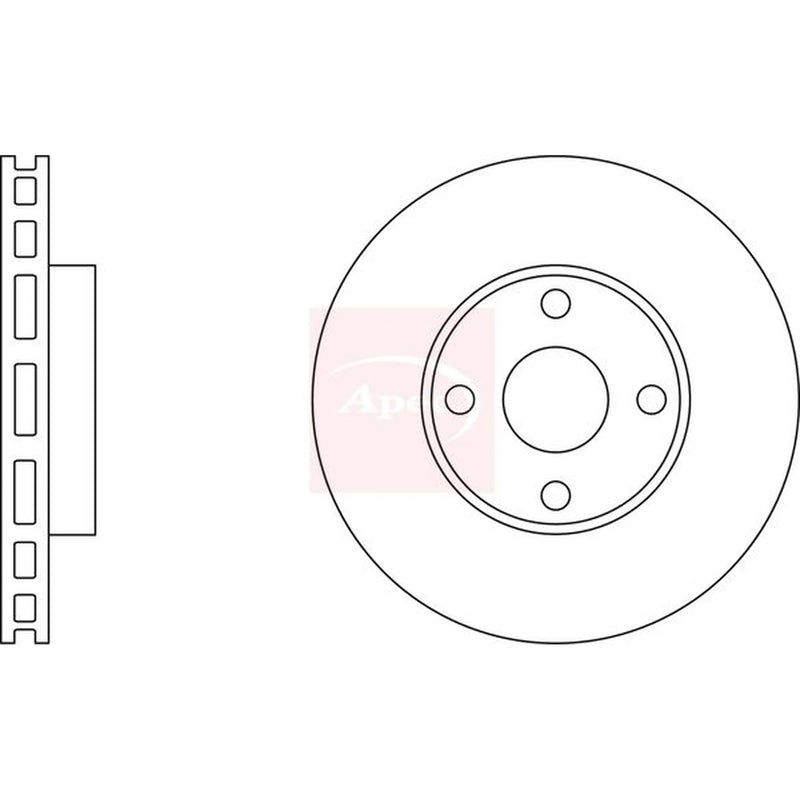 Apec 2 x Vented Front Brake Discs DSK2213