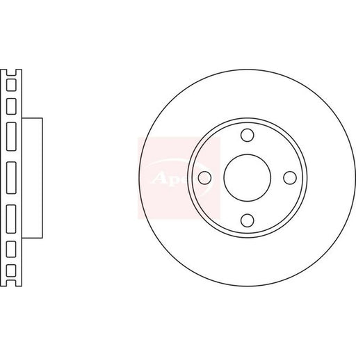 Apec 2 x Vented Front Brake Discs DSK2213