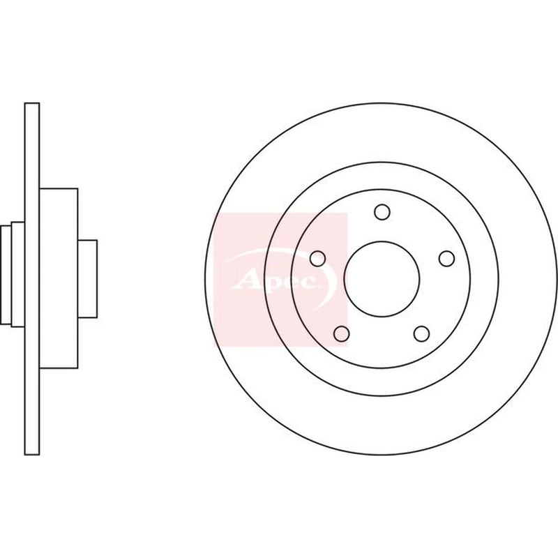 Apec 2 x Solid Rear Brake Discs DSK2680