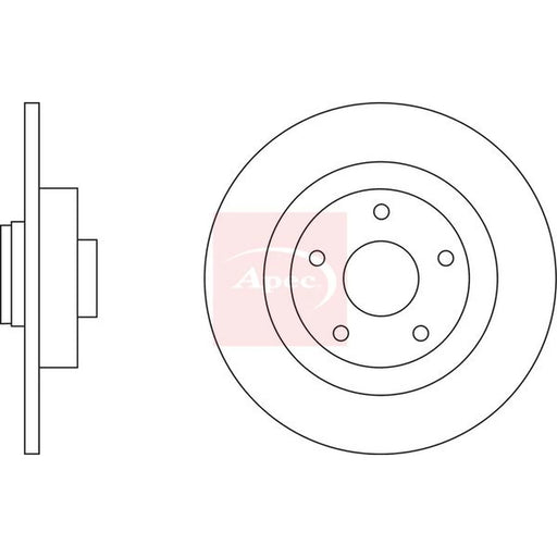 Apec 2 x Solid Rear Brake Discs DSK2680