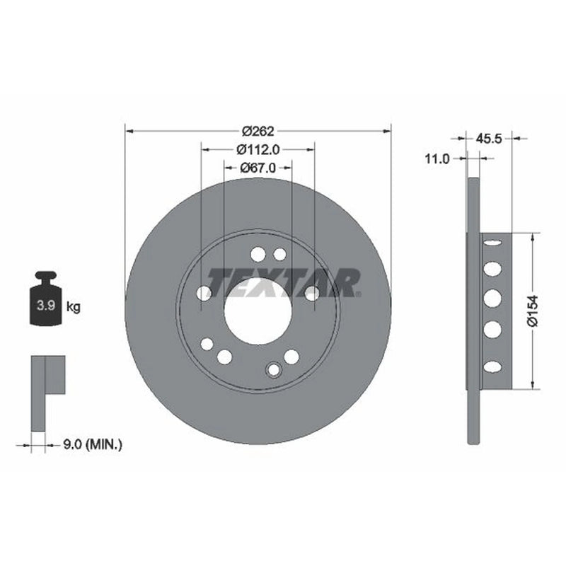 Textar Front Brake Discs 92027403