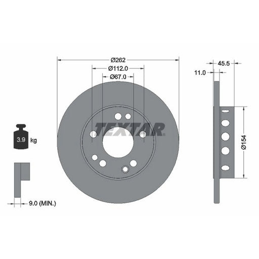 Textar Front Brake Discs 92027403