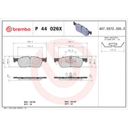 Brembo 4 x Front Brake Pad Set P44026X