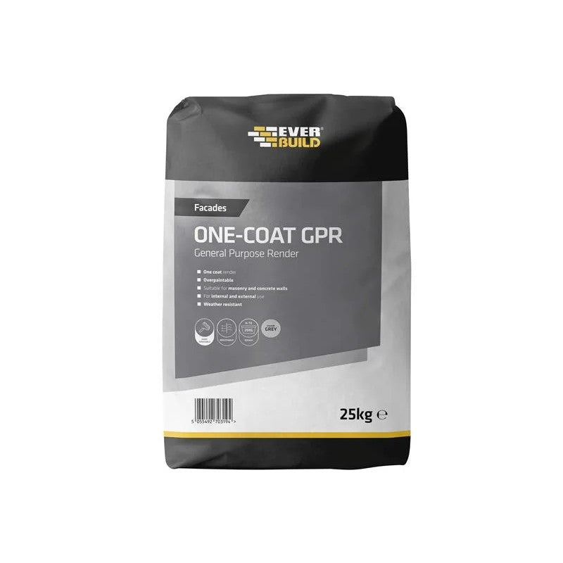 Everbuild Sika One-Coat General Purpose Render Grey 25kg - 636028
