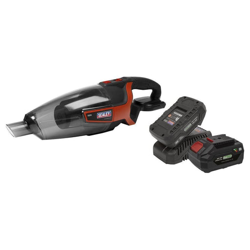 Sealey Cordless Handheld Vacuum Cleaner 650ml 20V SV20 Series Kit 2 Batteries Sealey  - Town Parts
