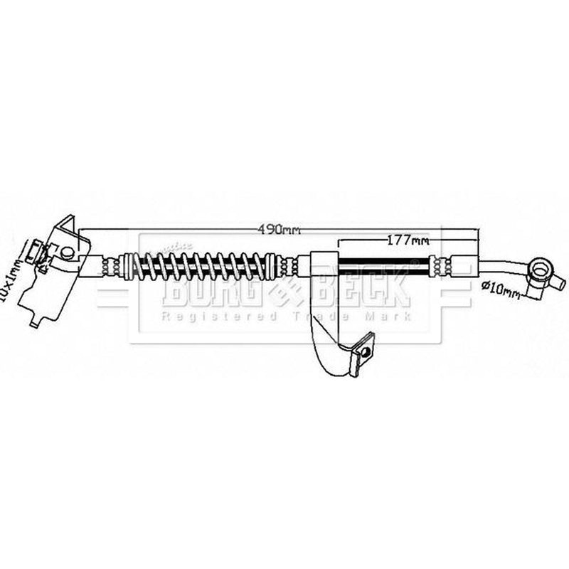 Borg & Beck Brake Hydraulic Hose Line Front Right BBH8288