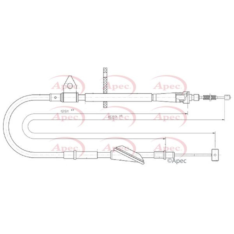Apec Handbrake Cable Right Rear CAB1449