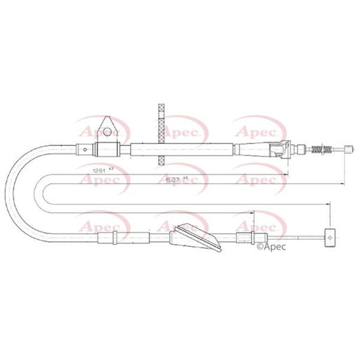Apec Handbrake Cable Right Rear CAB1449