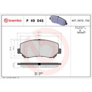 Brembo 4 x Front Brake Pad Set P49045