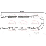 Apec Handbrake Cable Left Rear CAB1535