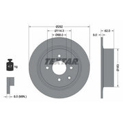 Textar 2 x Solid Rear Brake Discs 92234303