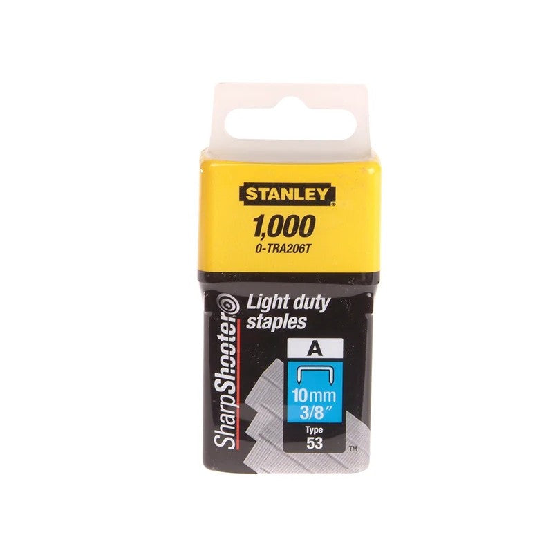 STANLEY® Hand Tools TRA2 Light-Duty Staple 10mm TRA206T (Pack 1000) - 0-TRA206T