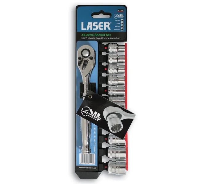 Laser Tools Alldrive® Socket Set 3/8"D 12pc - PL