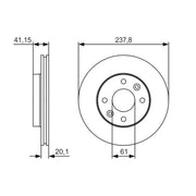 Bosch 2 x Vented Brake Discs 0 986 479 R66