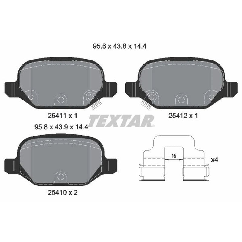 Textar Rear Brake Pad Set 2541101