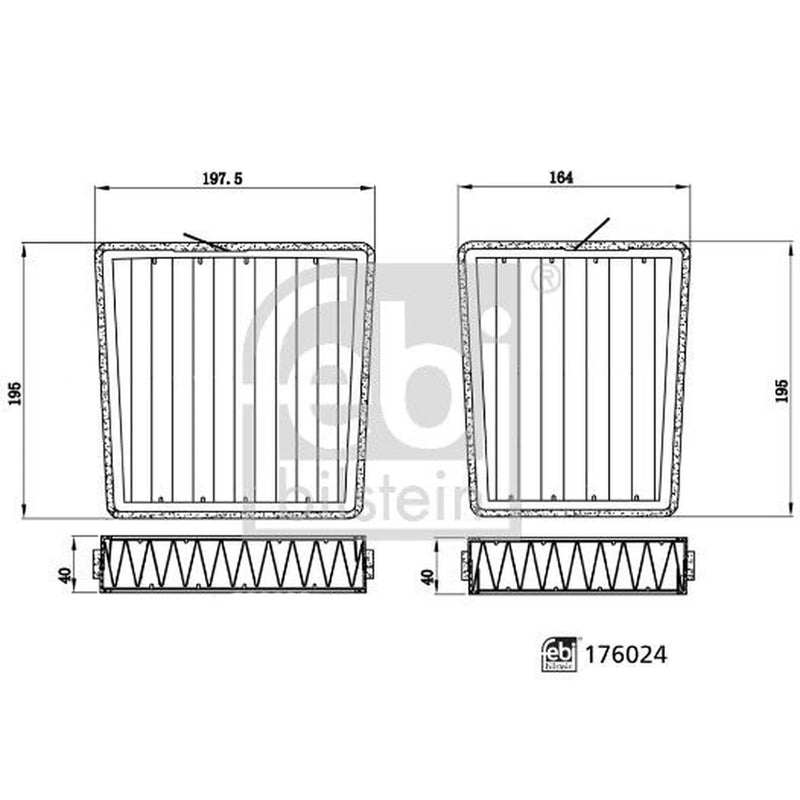 Febi Cabin Air Filter Set Wide High 176024