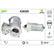 Valeo Starter Motor 12V 2.2kW 15 Teeth 438520